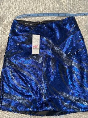 bebe Royal Blue Sequin Mini Skirt